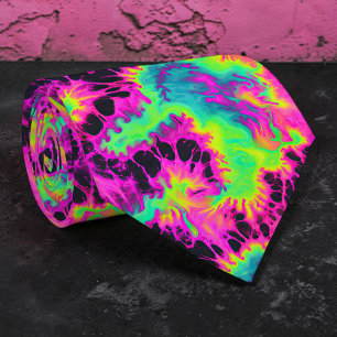 Retro Neon Tie-Dye Custom Necktie