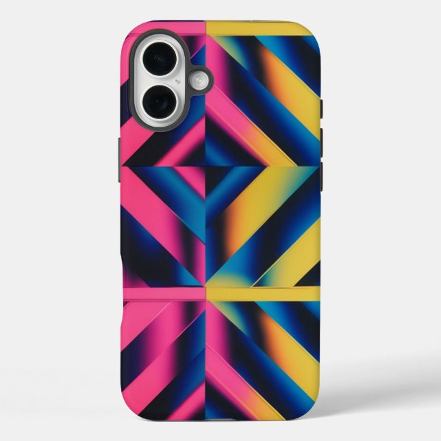 Retro Neon Triangles – Bold 80s Geometric Case-Mate iPhone Case (Back)