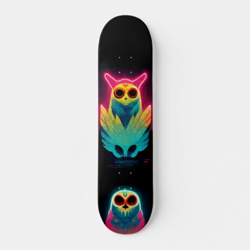 Retro Neon Vaporwave Owls Board