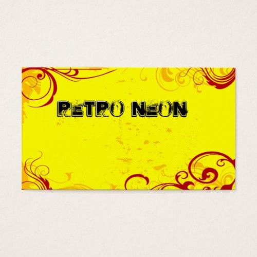 Retro Neon Yellow Business Card Template