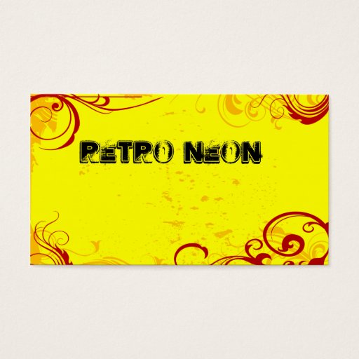 Customizable Retro Neon Yellow Business Card Template