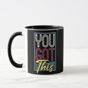 Retro Neon "You Got This" Motivational Typography Mug