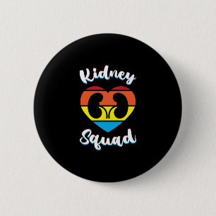Retro Nephrology Team Dialysis Nurse Kidney Squad Button