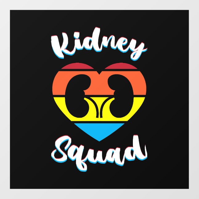 Retro Nephrology Team Dialysis Nurse Kidney Squad Floor Decals (Front)