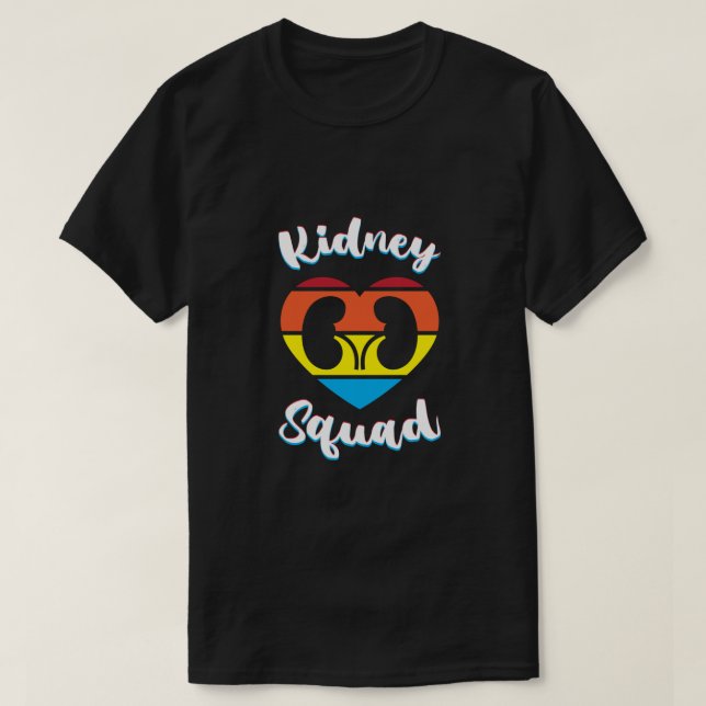 Retro Nephrology Team Dialysis Nurse Kidney Squad T-Shirt (Design Front)