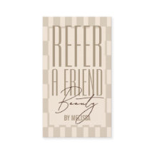 Retro Neutral Beige Groovy Refer a Friend Discount