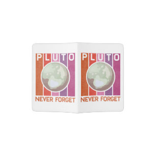 Retro Never Forget Pluto Funny Space Science Passport Holder