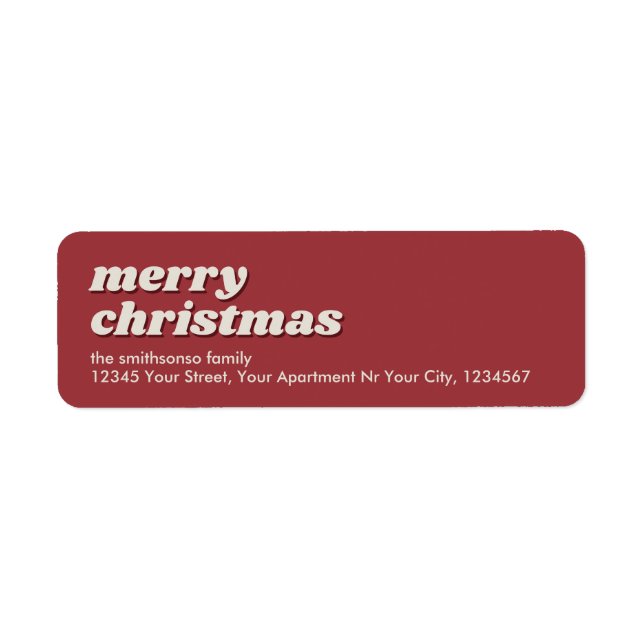 Retro new address merry Christmas Label (Front)