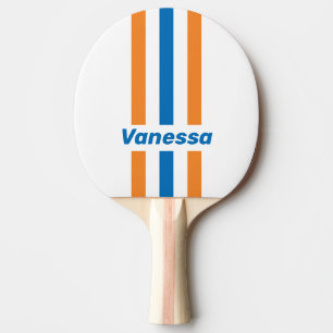 Retro New Amsterdam Pin Stripes with Name Ping Pong Paddle