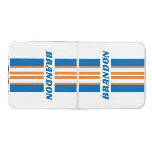 Retro New Amsterdam Rally Stripe Name Tailgate Beer Pong Table