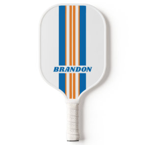 Retro New Amsterdam Rally Stripes with Name Pickleball Paddle