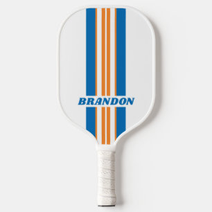 Retro New Amsterdam Rally Stripes with Name Pickleball Paddle