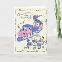 Retro New Baby Congratulations Card