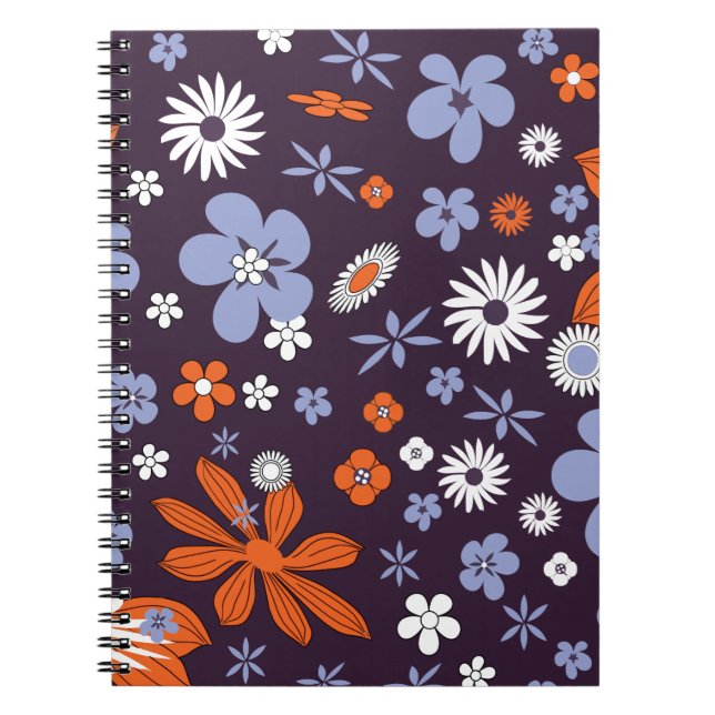 Retro New Design Floral Indie Flower Drawing Aesth Notebook (Front)