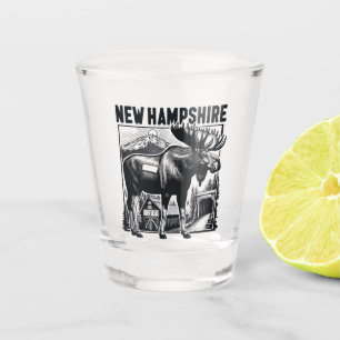 Retro New Hampshire Shot Glass