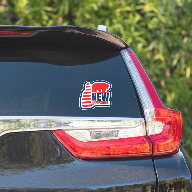 Retro New Hampshire State Flag  Sticker (Car Side)