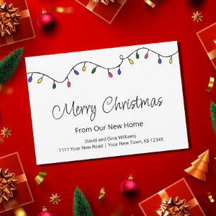 Retro New Home Christmas Lights Moving Announcement