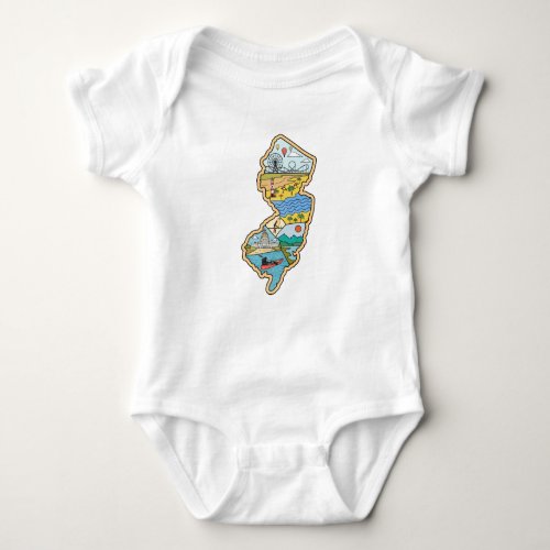 Retro New Jersey Cape May Atlantic City Souvenir Baby Bodysuit