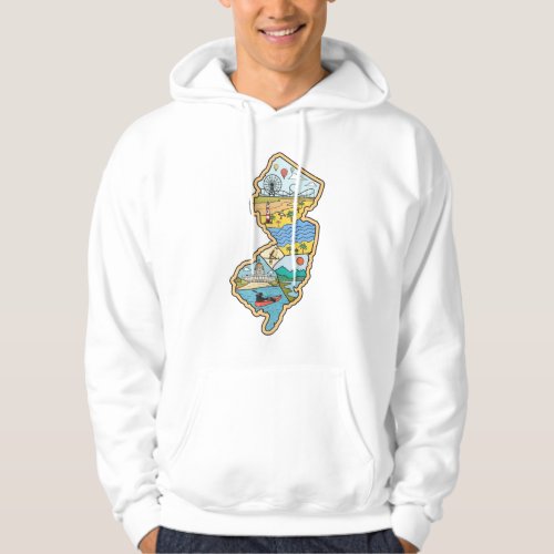 Retro New Jersey Cape May Atlantic City Souvenir Hoodie