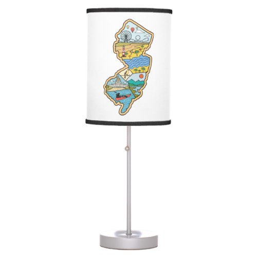 Retro New Jersey Cape May Atlantic City Souvenir Table Lamp