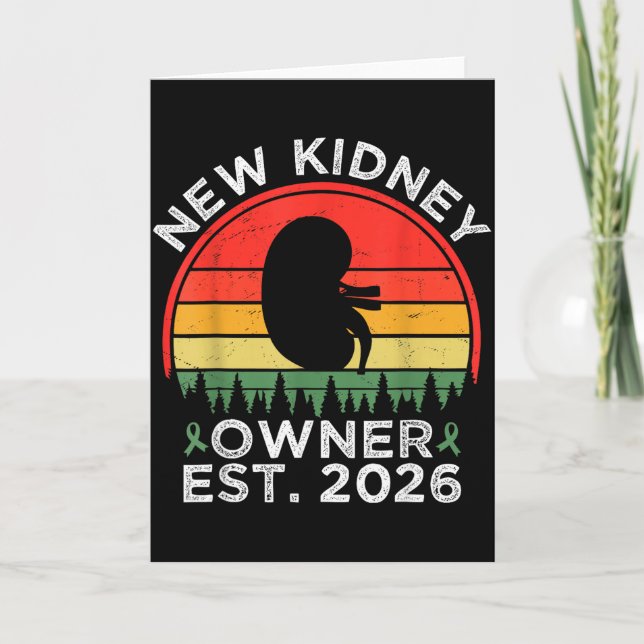 Retro New Kidney Owner Est. 2026 Kidney Transplant Card (Front)