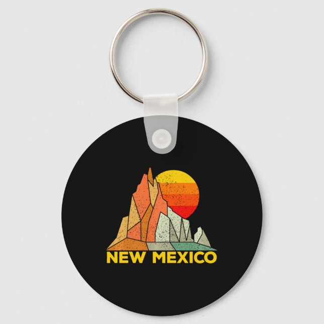 Retro New Mexico Gift For People From New Mexico L Keychain (Front)