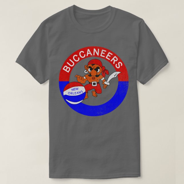 Retro New Orleans Buccaneers ABA Basketball TShirt (Design Front)