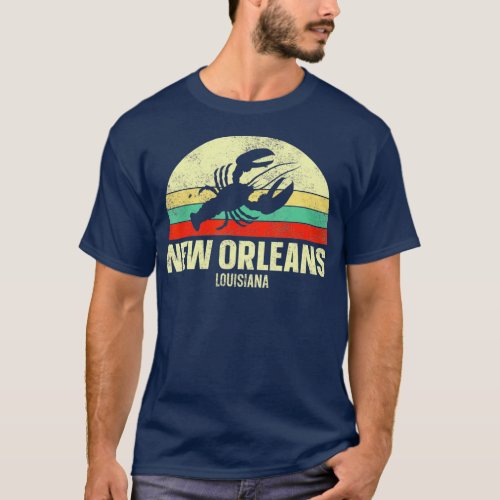 Retro New Orleans Crawfish  Vintage Seafood Boil T_Shirt