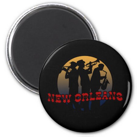 Retro New Orleans Jazz Magnet