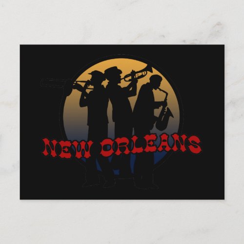 Retro New Orleans Jazz Postcard