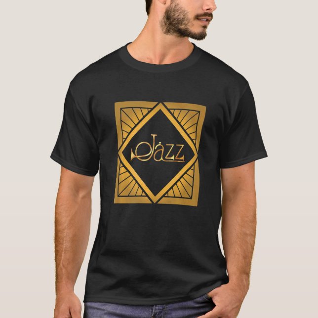 Retro New Orleans Music Jazz Saxophon Jazz Music W T-Shirt (Front)