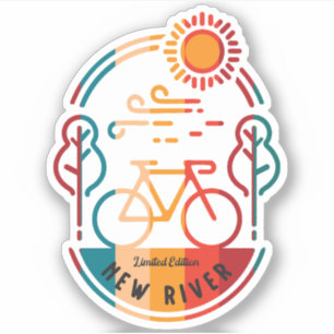 Retro New River Bike Trail Sticker