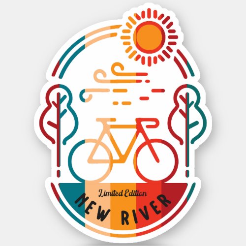 Retro New River Bike Trail  Sticker