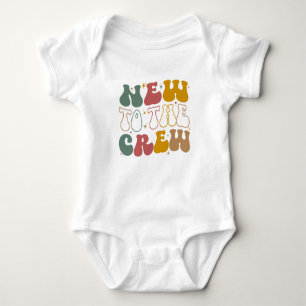 Retro New to the Crew Baby Shower Gift Bodysuit