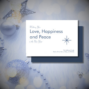 Retro New Year 2026 Classic Navy Blue Holiday Card