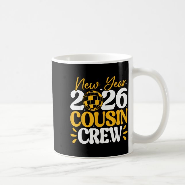 Retro New Year 2026 Cousin Crew New Years Eve Nye  Coffee Mug (Right)