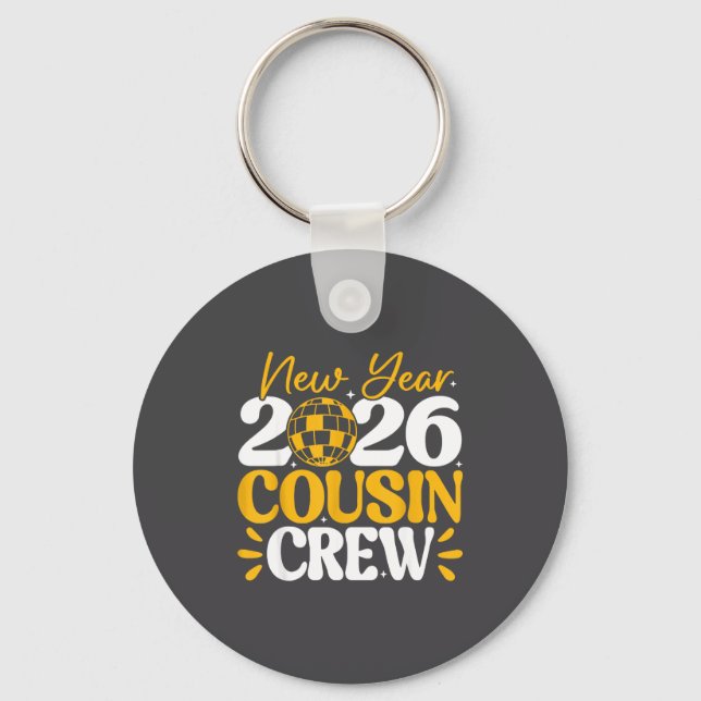 Retro New Year 2026 Cousin Crew New Years Eve Nye  Keychain (Front)