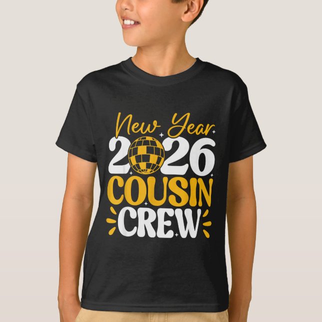 Retro New Year 2026 Cousin Crew New Years Eve Nye  T-Shirt (Front)