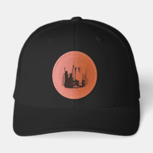 Retro New York City Leather Patch Trucker Hat