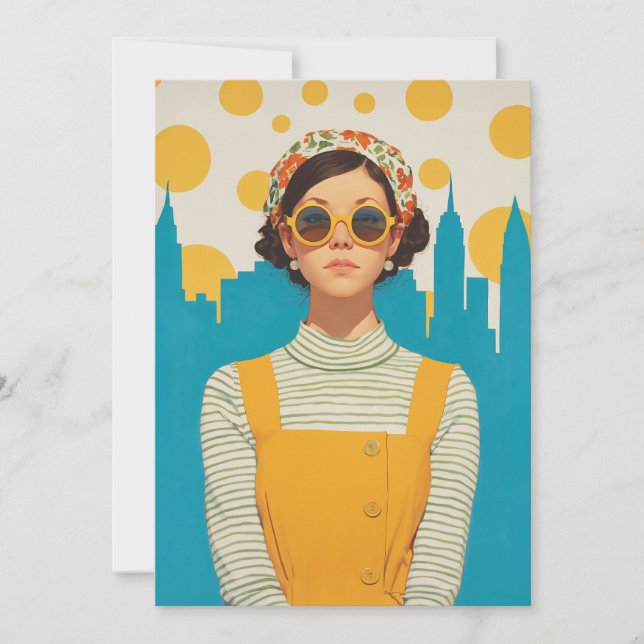 Retro New York Sunshine Invitation (Front)