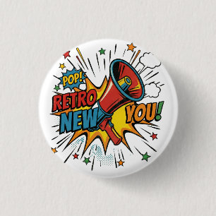 Retro New You: Minimalist Geometric Revival Button
