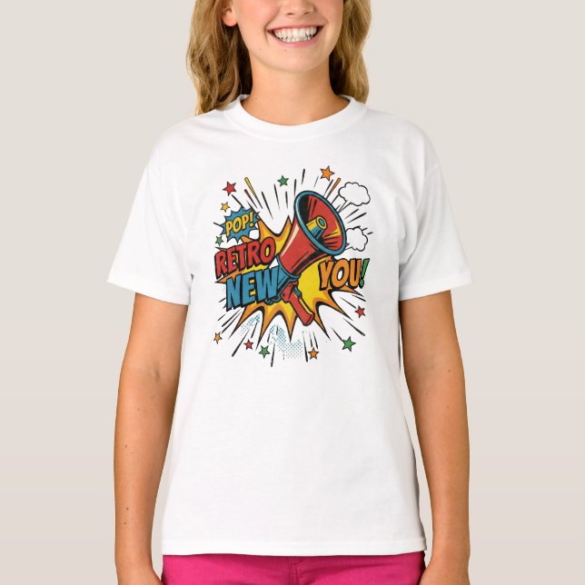 Retro New You: Minimalist Geometric Revival T-Shirt (Front)