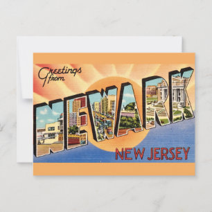 Retro Newark NJ Postcard