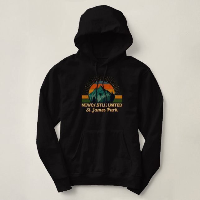 Retro Newcastle United St James Park Moutains Camp Hoodie (Design Front)