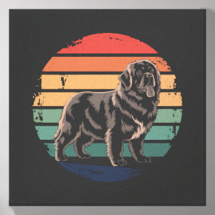 Retro Newfoundland Vintage Dog Lover Gifts for Men Canvas Photo Tile