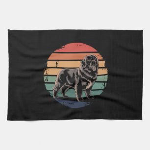 Retro Newfoundland Vintage Dog Lover Gifts for Men Kitchen Towel