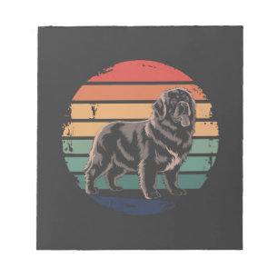 Retro Newfoundland Vintage Dog Lover Gifts for Men Notepad