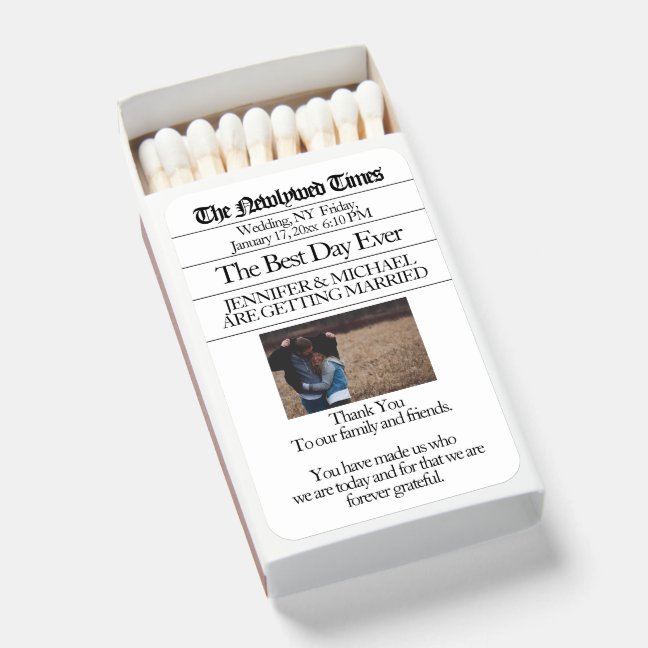 Retro Newspaper Photo Matchboxes