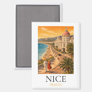 Retro Nice Côte d’Azur Promenade des Anglais View Magnet