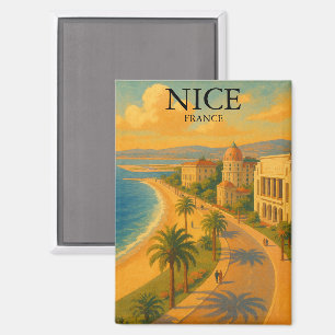 Retro Nice France French Riviera Promenade Magnet